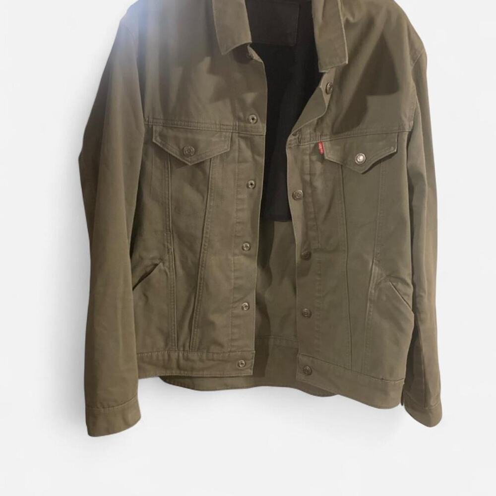 Levis green khaki jacket size